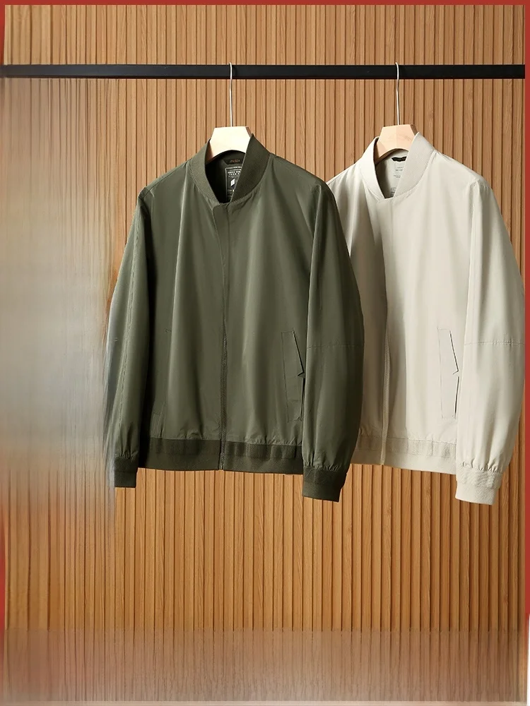 

Ele Classic Baseball Collar Flight Jaet Youthful Spring Outerwear Smooth Texture Men's Faion High-End Sle