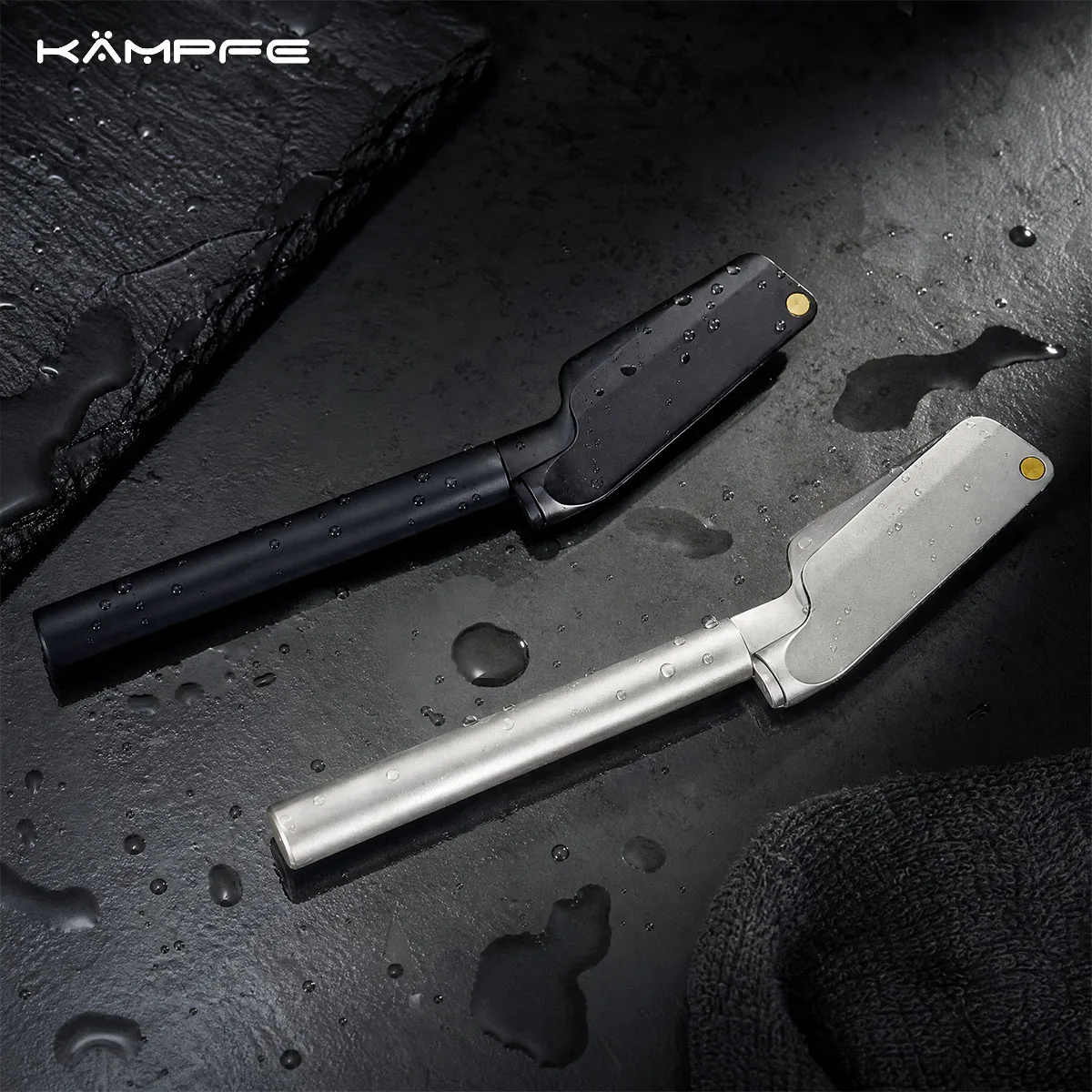 KAMPFE Manual  Safety Hand‑made CNC Metal Aluminum Alloy Straight Razor Single Edge  Shaver gift for Men