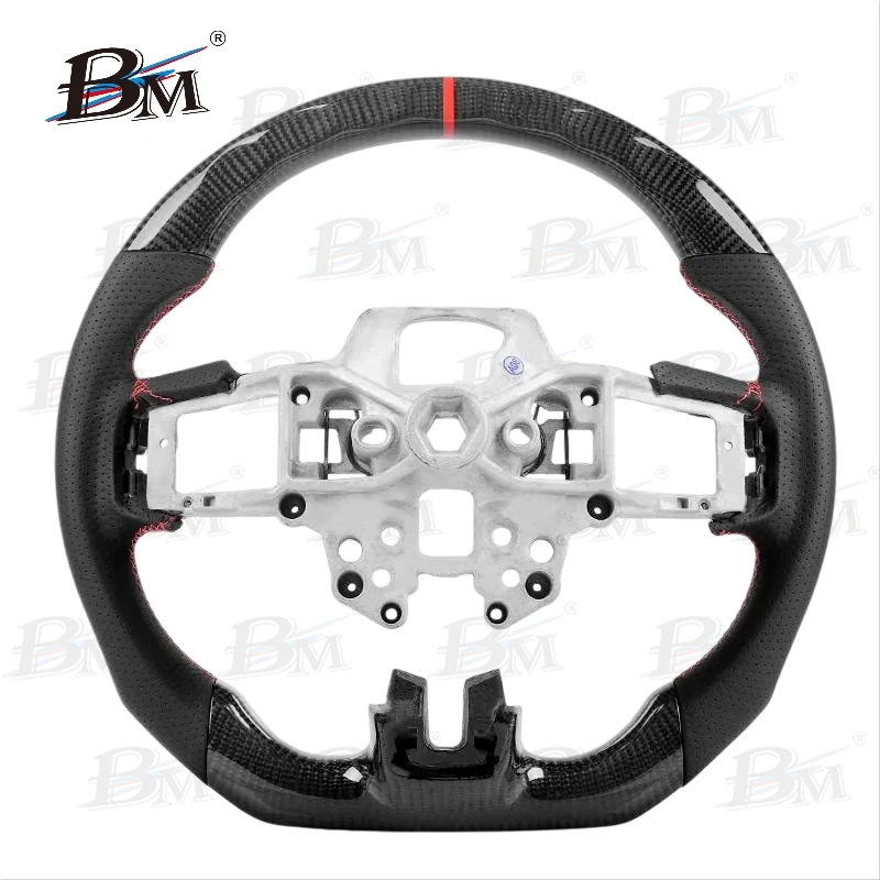 لفورد موستانج 2018 2019 2020 2021 2022 GT350 GT500 ألياف الكربون الحقيقية نظرة عجلة القيادة اكسسوارات السيارات مع عجلة التدفئة