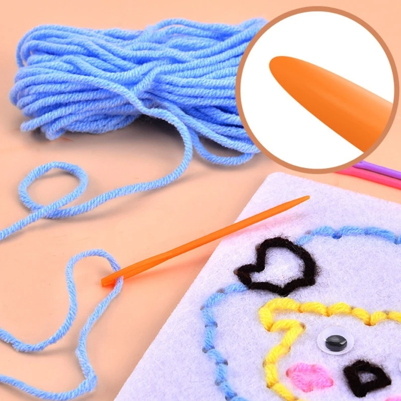 Y4QA Safe Threading They They Craft Project เย็บผ้าปักของเล่นเด็กวัยหัดเดินเรียนรู้ก่อนการเรียนรู้ของเล่นก่อน