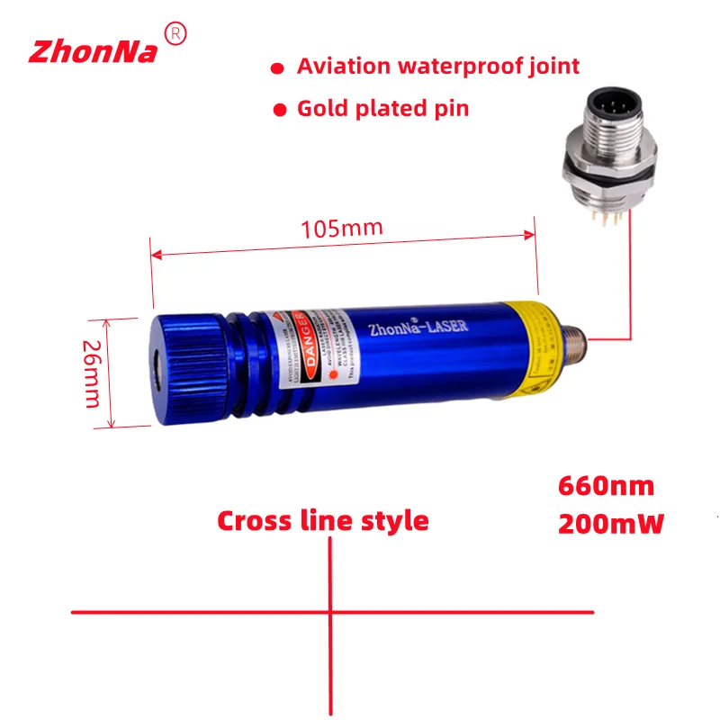 660nm czerwony obróbki drewna i do cięcia skał sprzęt laserowy moduł pozycjonowania 200mW linii poziomej i krzyż opcjonalnie DC3V do 24V