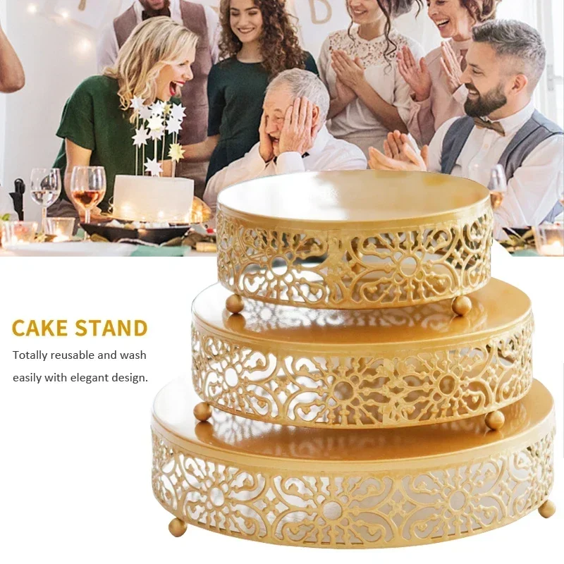 20/25/30cm Round Metal Cake Stand Holder Dessert Cheese Cupcake Pastry Fruit Display Plate Tray for Wedding Party Event Birthday