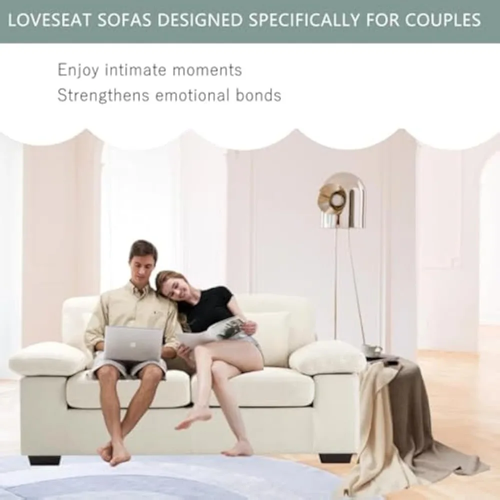 Sofa Kursi Empuk, Sofa Kursi Cinta 73 "Sofa Ruang Tamu dengan 3 Bantal, Bantal Kursi Chenille Nyaman Modern Berlapis Sofa Kamar Tidur