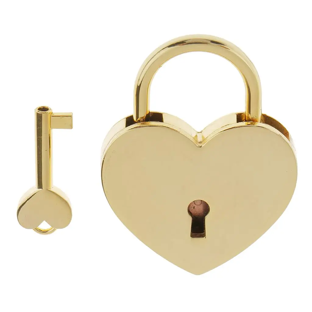 New Hot Vintage Heart Shape Padlock w/ Key Tiny Suitcase Crafts Lock Set Lovers Heart Locks Gifts Presents L Creative Birthday