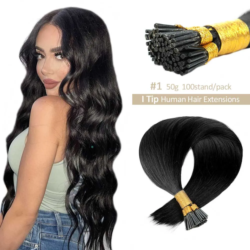 

I Tip Hair Extensions Real Human Hair Pre Bonded Silky Straight Itips Human Hair Extensions Jet Black Remy Hair Extensions 50g