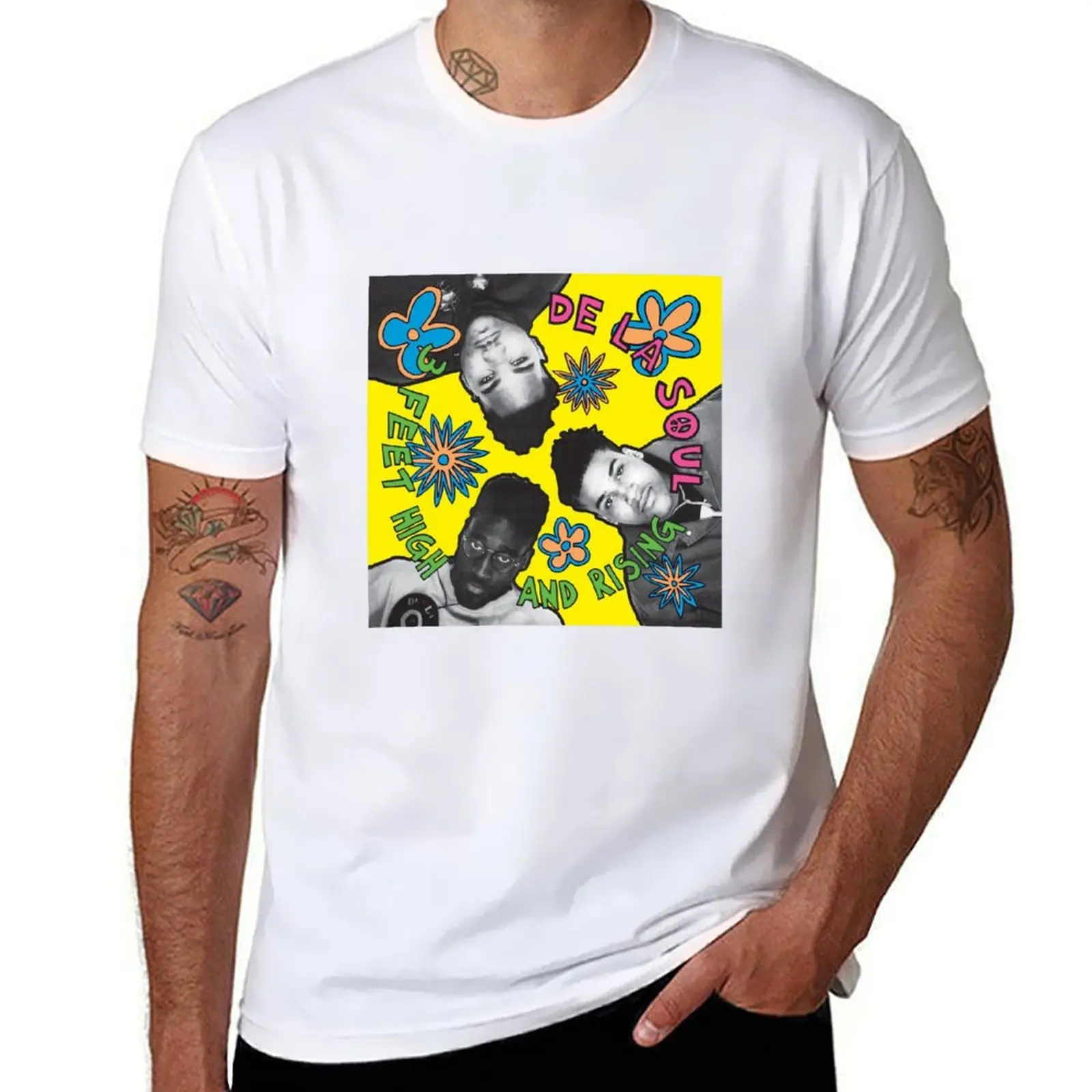 

De La Soul 3 Feet High and Rising Album Cover T-Shirt t shirts cotton 100% mens graphic t shirts T-Shirt