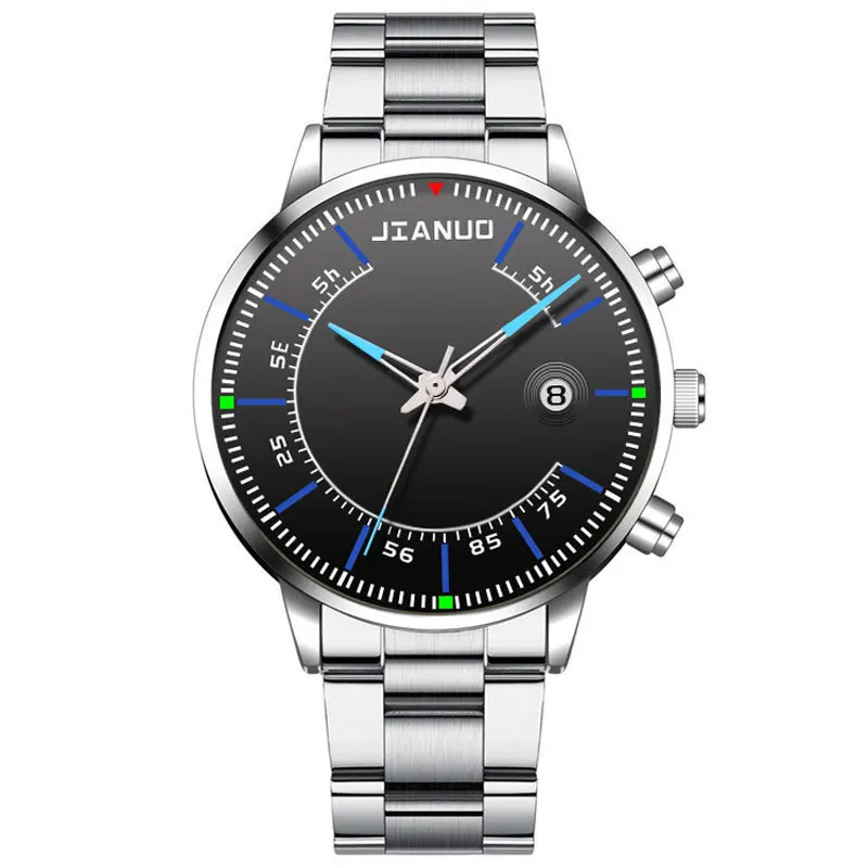 YIKAZE 남성용 비즈니스 쿼츠 손목 시계, 캐주얼 럭셔리 스테인레스 스틸 스트랩, 학생 패션 스포츠 시계