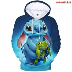 MINISO Cartoon Anime Stitch Hoodie Autumn Long Sleeve Loose Sport Hoodie Clothes Fashion Streetwear Sweatshirt For Adult/Kids