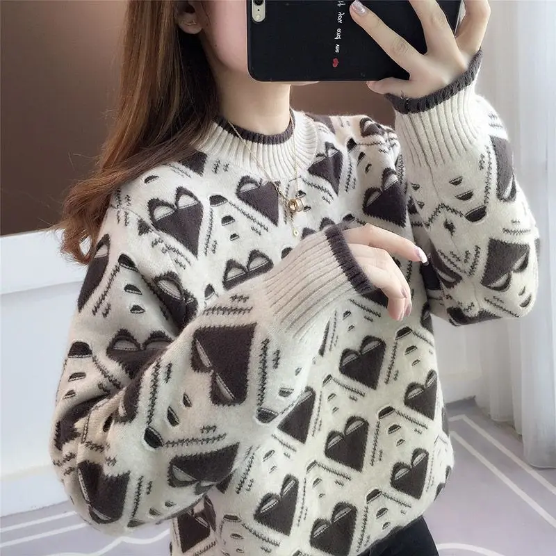 

Sweaters for women outerwear autumn and winter 2023 loose and foreign style women underwear knitted sweater pullover female