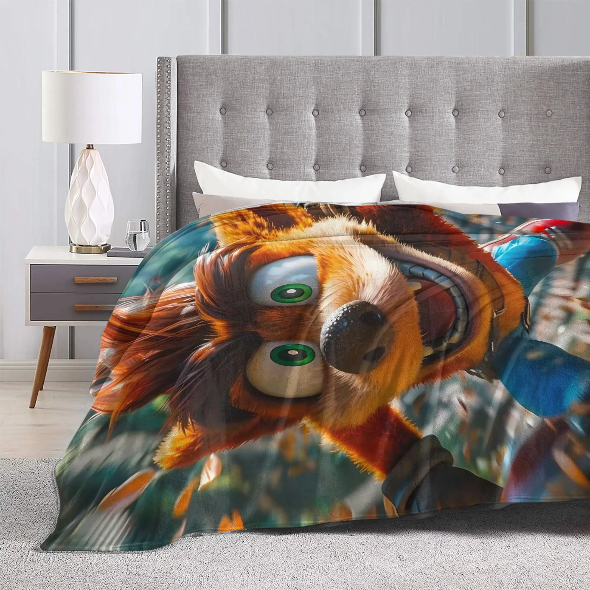 Super Soft BlanketStudents Travel Crash Bandicoot Face Shot Throw Blanket  Flannel Bedspread For Living Room Sofa Bed Cover