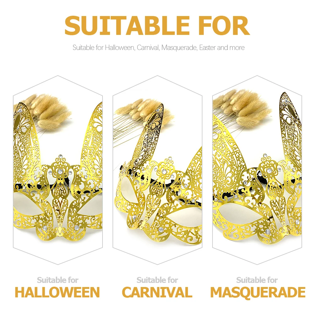 

Party Supplies Bunny Mask Women's Facial Attractive Rabbit Face Alloy Silver Half