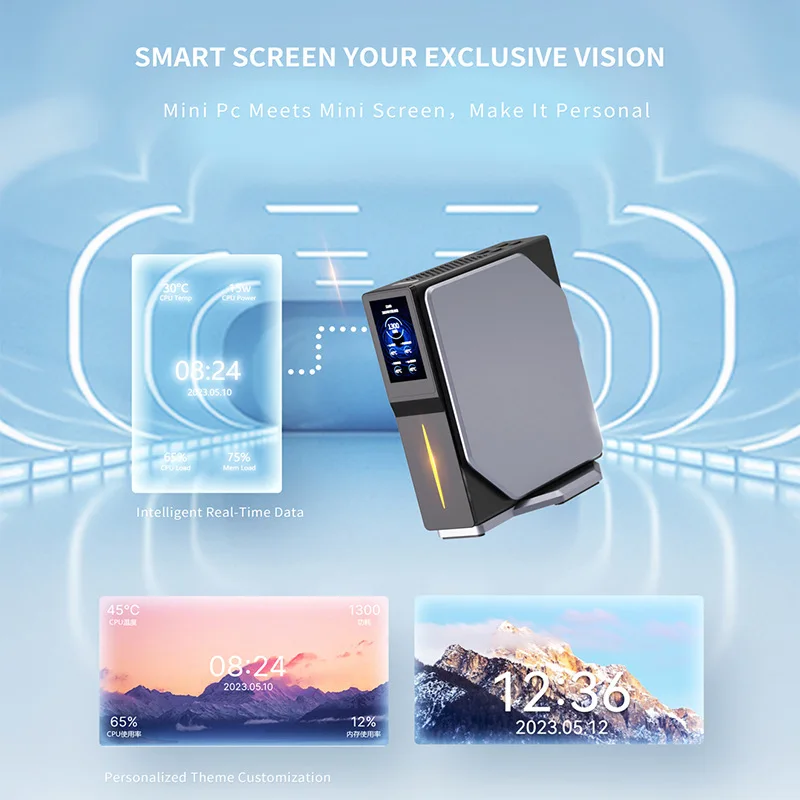 S1 Intel 12th Alder Lake N150 Mini PC Desktop Gaming Windows 11 DDR4 WiFi 5 Dual LAN Support M.2 NGFF NVME Computer