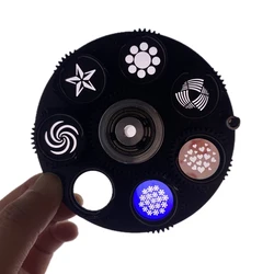 9.4cm Diameter Rotation Rotate Gobo Wheel With Patterns For LED 90W Moving Head Lights
