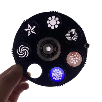 9.4Cm Diameter Rotatie Rotatie Gobo Wiel Met Patronen Voor Led 90W Bewegende Koplampen