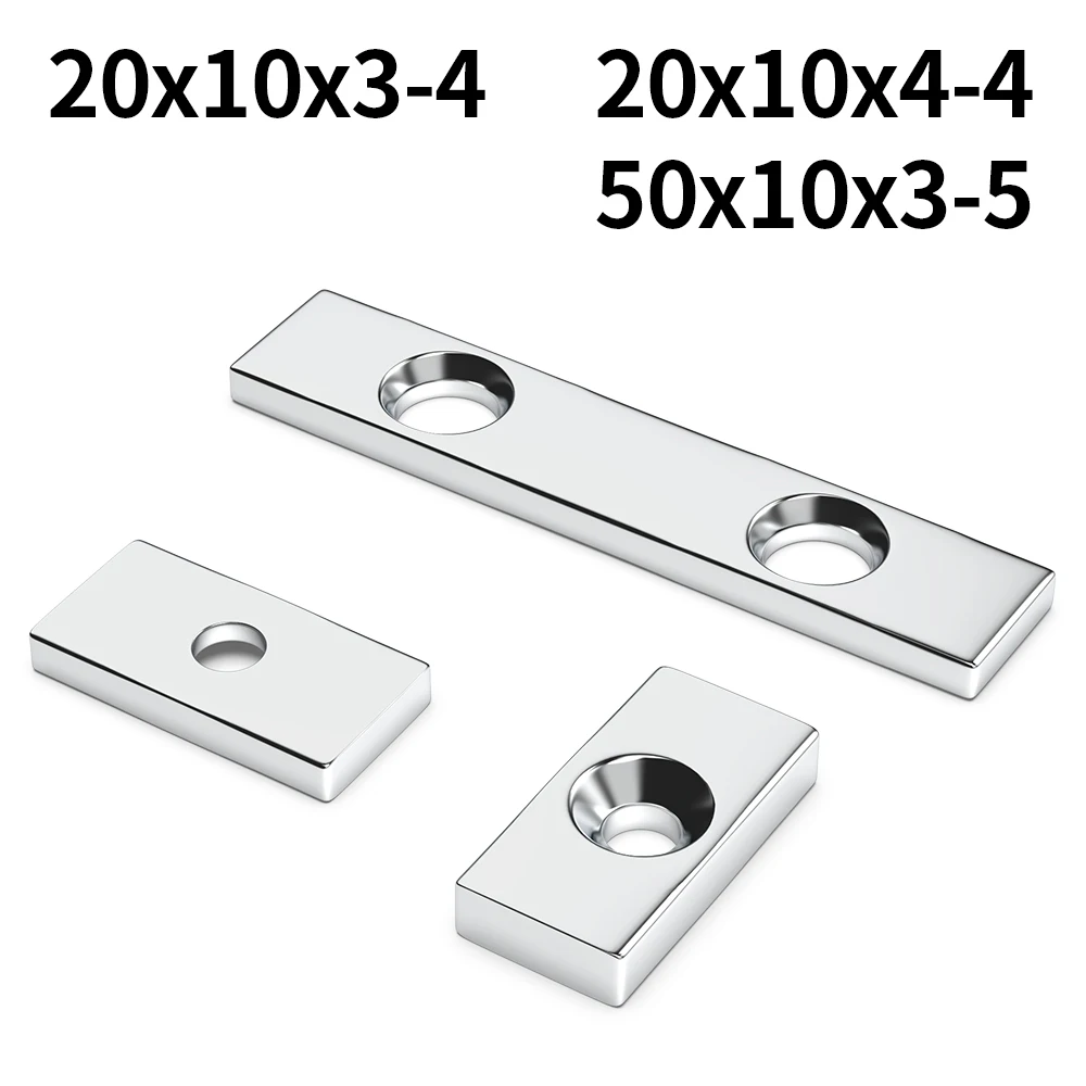 

Super Strong Neodymium Magnet 20x10x3-4,20x10x4-4,50x10x3-5mm N35 NdFeB Block Powerful Permanent Magnetic imanes with hole