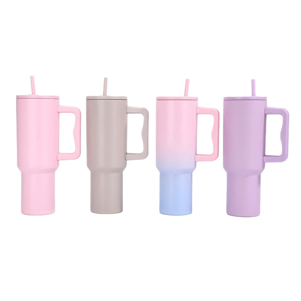 

40oz Stainless Steel Vacuum Thermos Tumbler - Leak-Proof Mug with Handle Lid & Straw Keep Cold/Hot for Travel Car Coffee Drinks