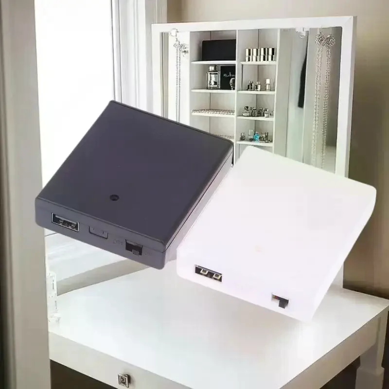 1Pcs USB Power Supply Battery Box Portable Mini 4AA Battery Holder Storage Box Case For LED Strip Light Accessories