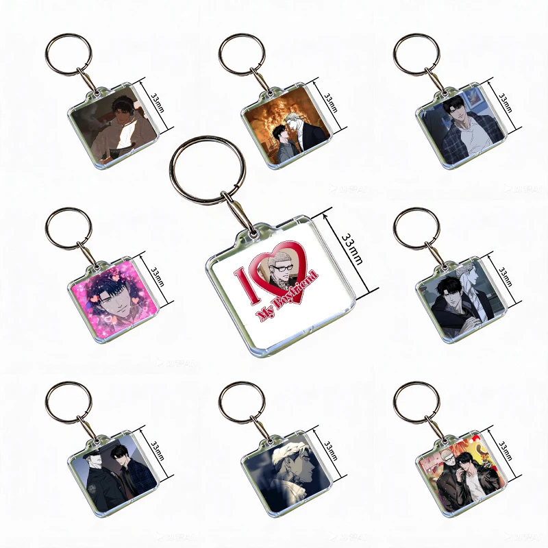 Korean BL Manhwa S-Shutline Keychain Handmade Hanging Ornaments for Clothes Backpack Decoration Accessories Gifts with Friends