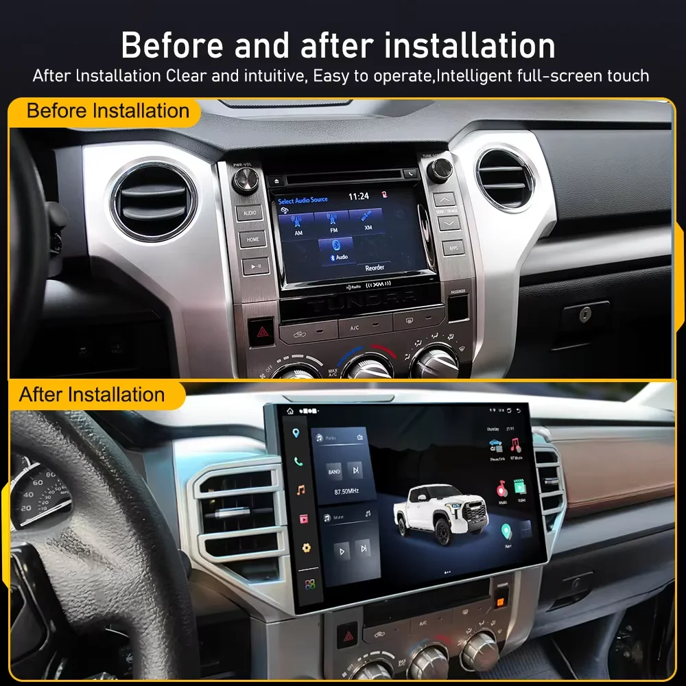 14.6'' Car Radio Wireless Carplay For Toyota Tundra Sequoia 2015-2019 Android Auto Multimedia Player GPS Navigation DSP Stereo