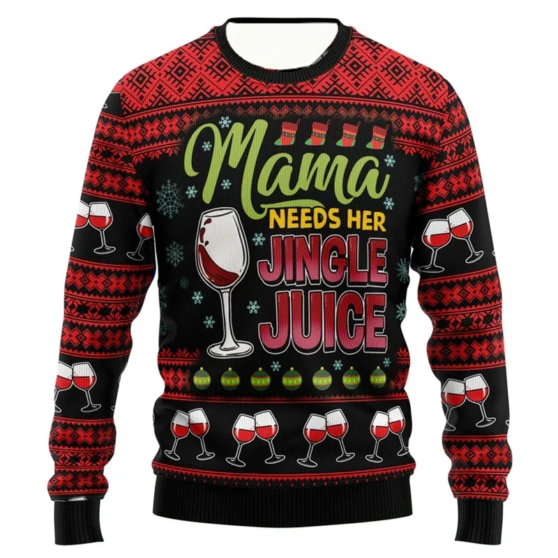 PLstar Cosmos The Beer Lover Elf Pattern 3D Printed Mens Ugly Christmas Sweater Winter Unisex Casual Warm Knitwear Pullover MY43