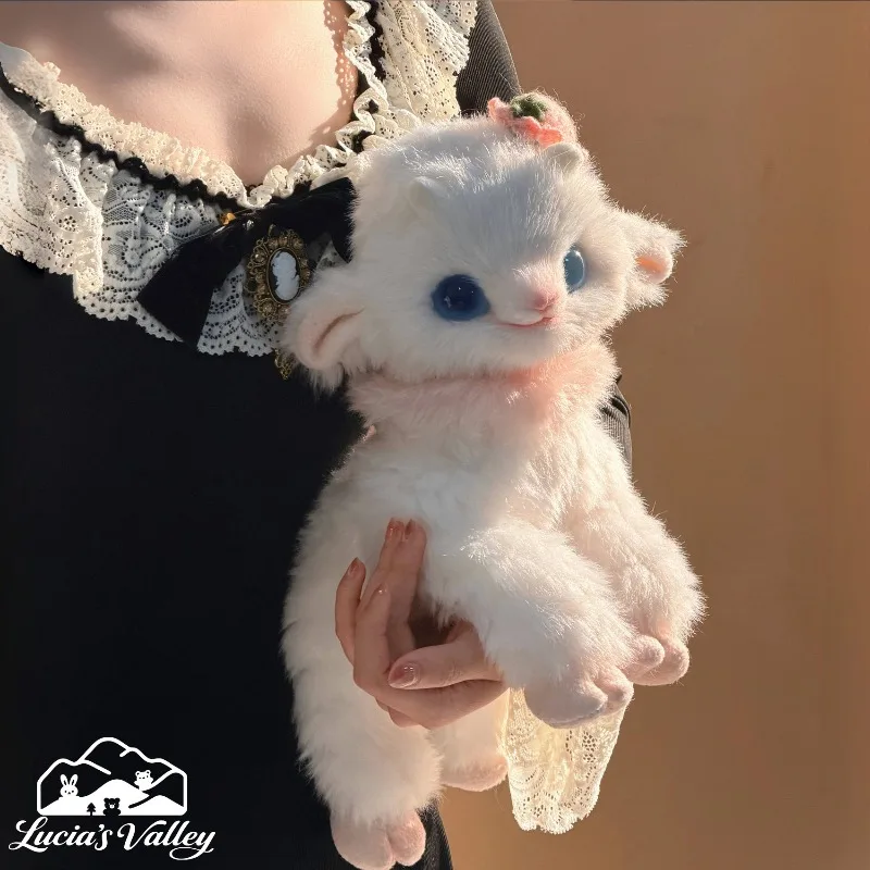 Luna Sheep Handmade Plush Ornament, Built-in Skeleton, Random Pose Shape, Holiday Birthday Gift Decoration Crafts Figurines
