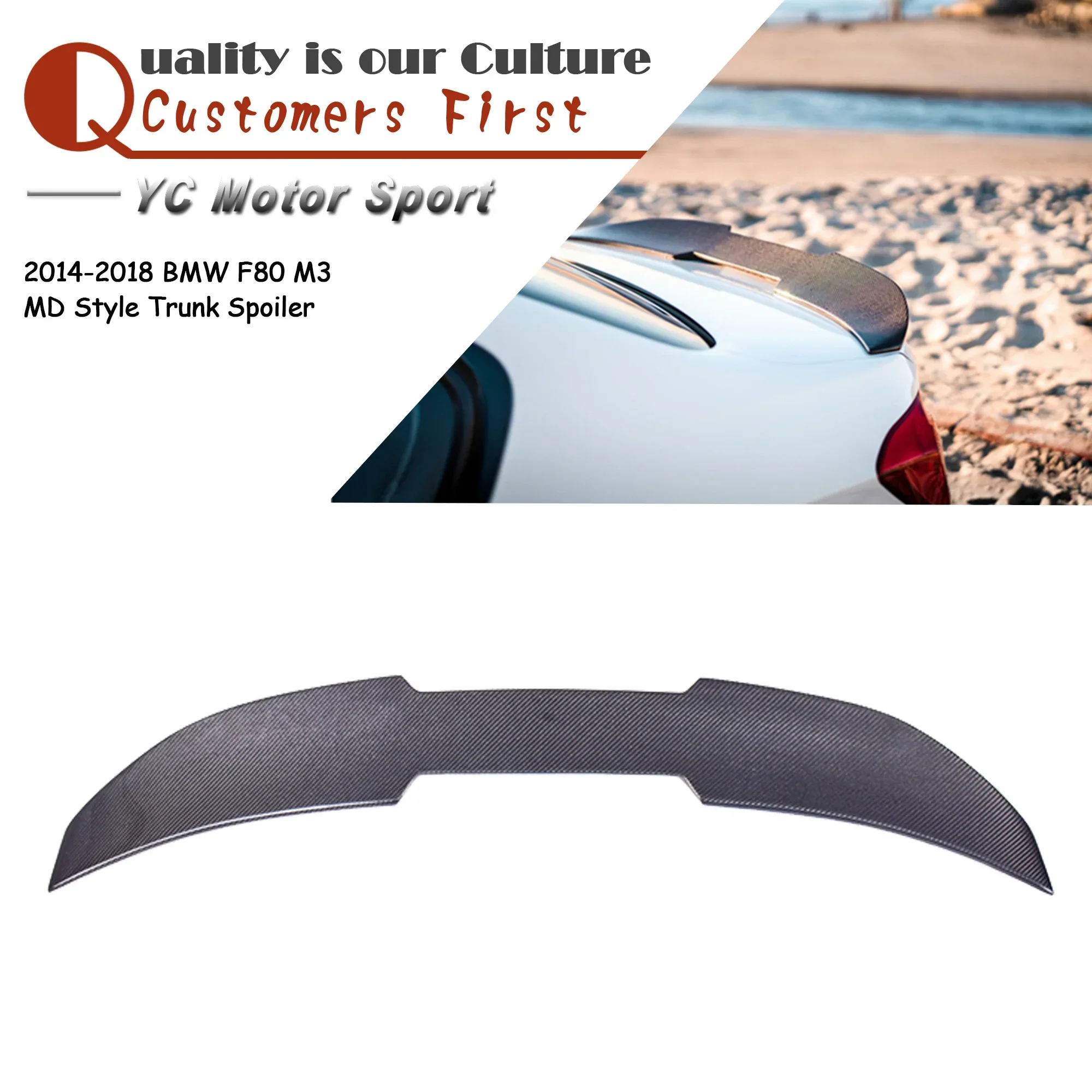 

Car Accessories Carbon Fiber MD Style Trunk Spoiler Fit For 2014-2018 F80 M3 Trunk Spoiler Wing