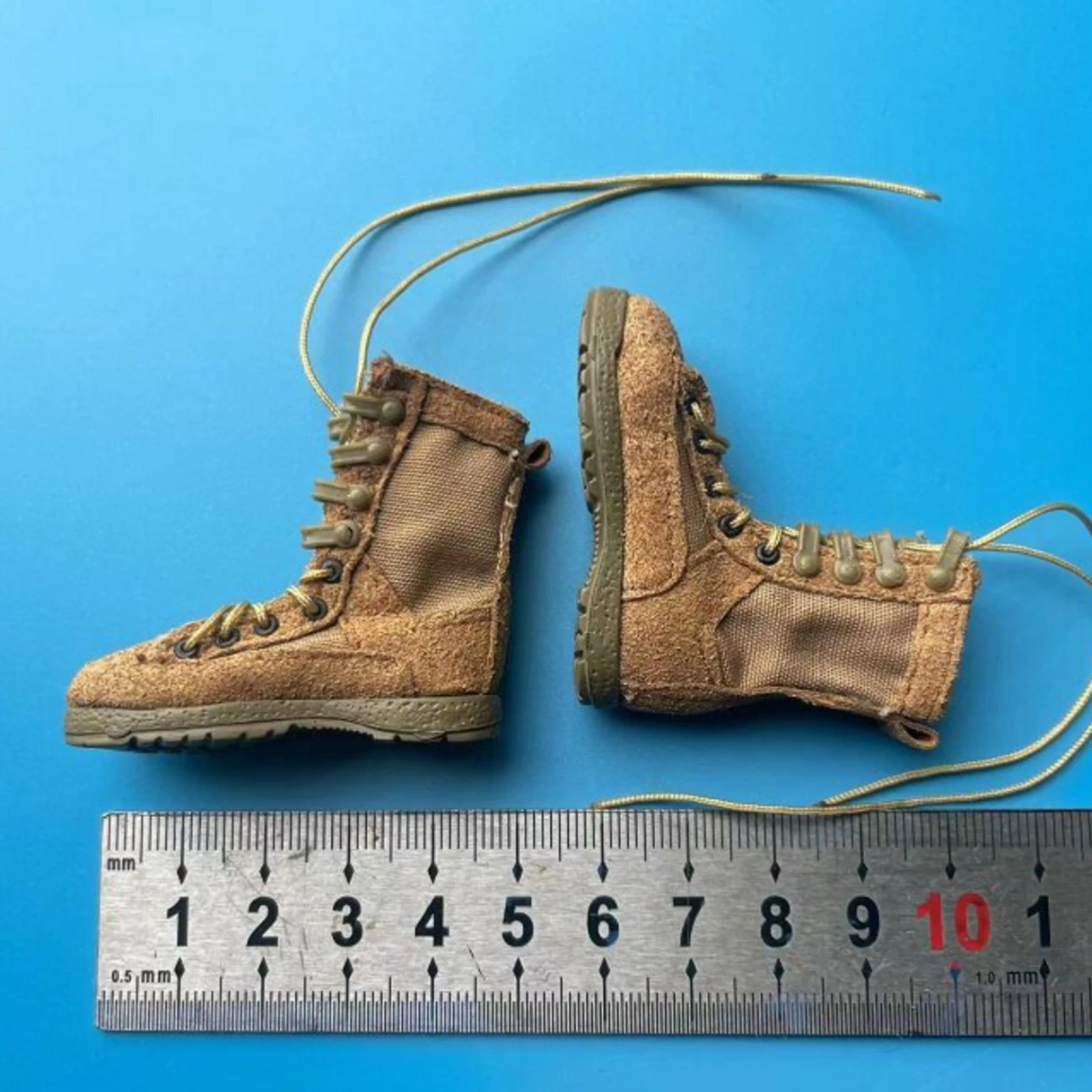 1:6 Soldier Boots Suede-Like Finish Soldier Figure Boots Miniature Footwear Stitched Construction Fashion Item Wear-Resistant view 6