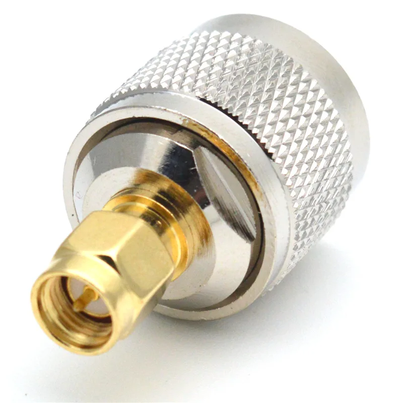 1 Stück N-Stecker auf SMA-Stecker Adapter aus Kupfer-Messing, gerader N auf SMA HF-Koaxialstecker – Detail 3