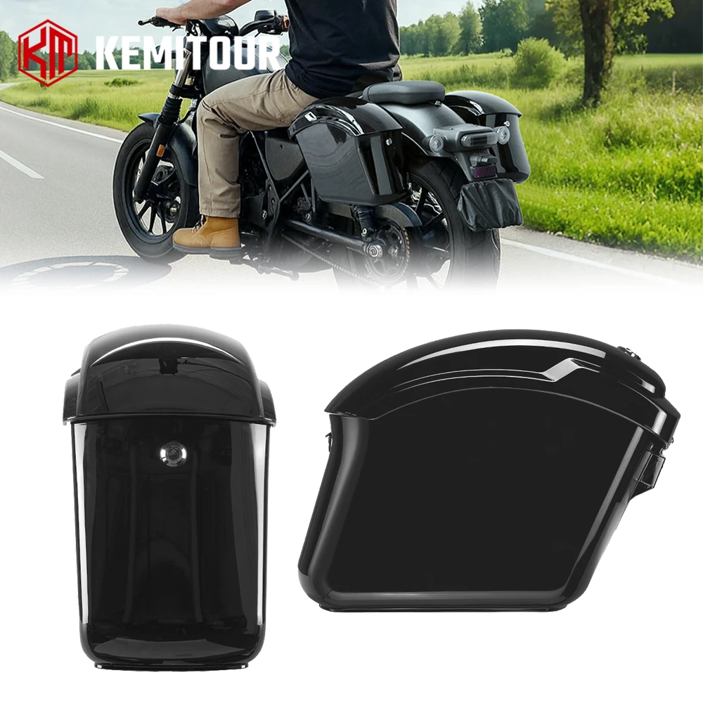 

Universal 22L Hard Motorcycle Saddlebag Waterproof Lockable for Sportster Dyna Softail Rebel CM300 Shadow Vulcan Side Saddle Bag