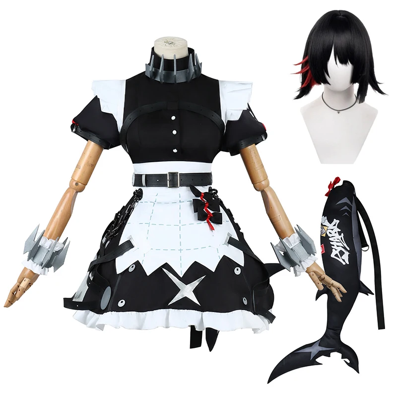 ZZZ Zenless Zone Zero Cosplay Ellen Joe Cosplay Kostüm Schwanz Perücke Frauen Maid Kleid Halloween Karneval Party Rolle Spielen Outfits
