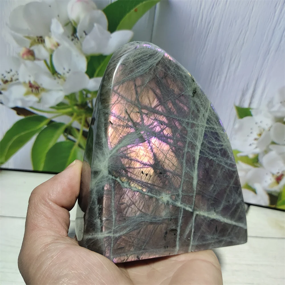 Decoración Natural Purple Light Labradorite Stone Gemstone And Crystal Original Grinding Meditation Chakra Reiki Heal