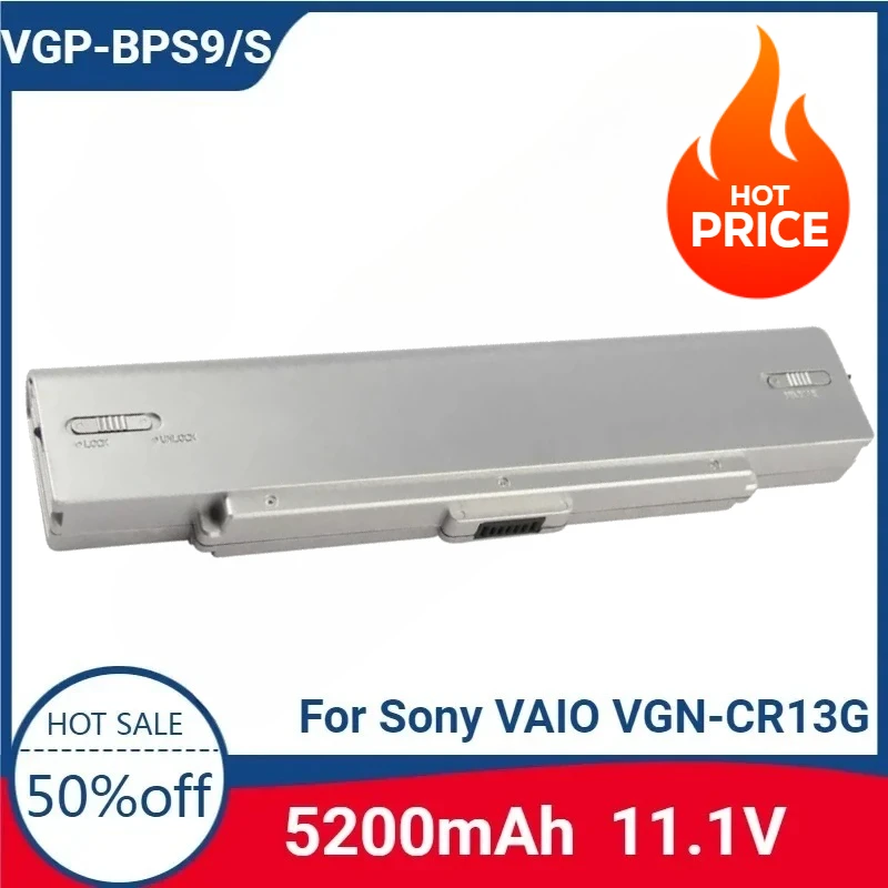 

For VGP-BPS9/S VGP-BPS9A/S VGP-BPL9 6cell 5200mAh 11.1V Laptop Battery For Sony VAIO VGN-CR13G VGN-CR190 VGN-CR20 VGN-CR33