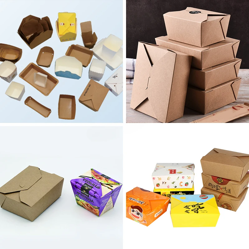 Multi-grid paper lunch box making machine disposable biodegradable paper lunch burger box making machine