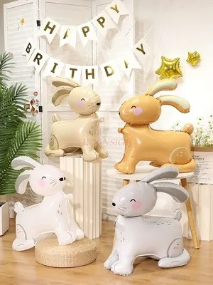 Rabbit Year Baby 3D Rabbit Balloon Children's Birthday Decoration Scene Layout Celebration Festival Party Photography