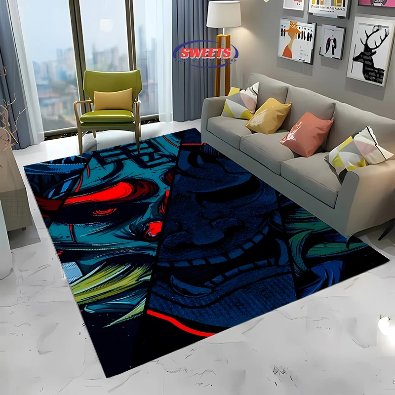 New Arrival! 3D Japanese Hannya Mask Printing Carpet for Home Living Room Bedroom Sofa Doormat Office Rug Durable Anti-slip Mat