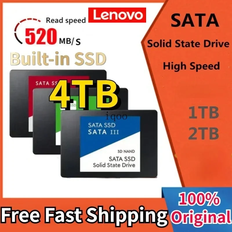 

Lenovo For Laptop 4TB SSD External Hard Disk For Internal Hard Drive Sata3 Interface Portable High Speed Solid State Drive