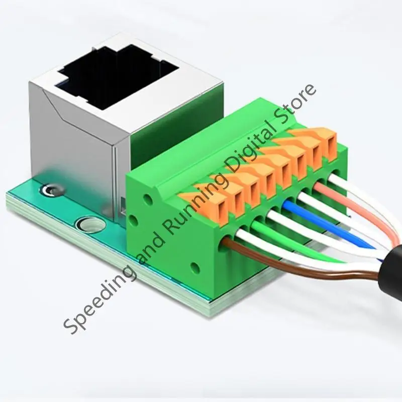 RJ45 Port Welding Socket Guide Installation Terminals Connector RJ45 Data Adapter Board Female Terminal Block