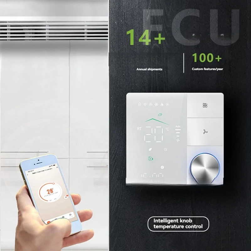 BAAG-Tuya เทอร์โมสแตทอัจฉริยะสําหรับเครื่องปรับอากาศพร้อมรีโมทคอนโทรล WIFI เทอร์โมลูกบิดอัจฉริยะ สวิตช์ควบคุมอุณหภูมิ LED