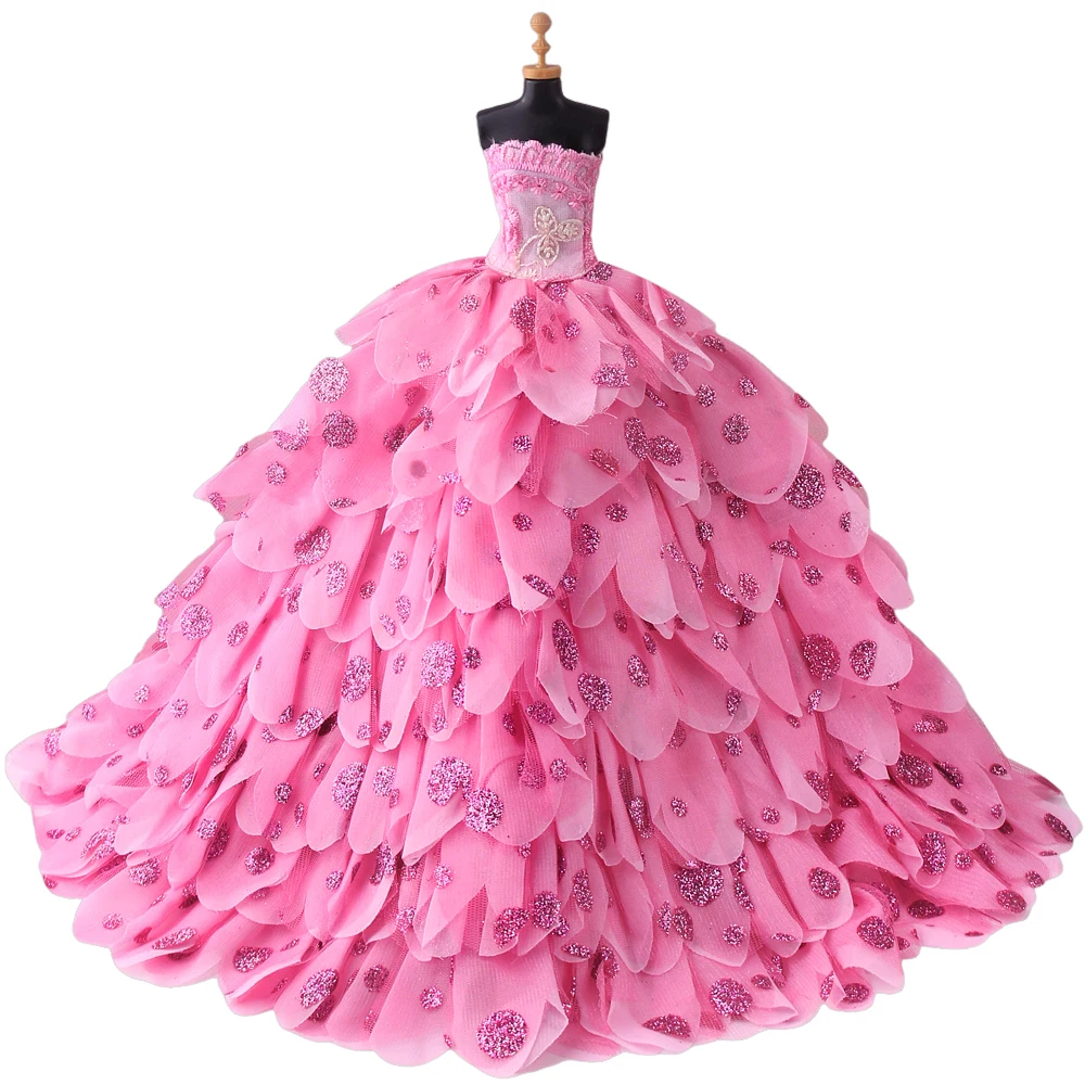 30cm 인형 공주 우아한 이브닝 파티 드레스 바비 11.8인치 인형용 볼 가운 의류 소녀 장난감 선물 액세서리