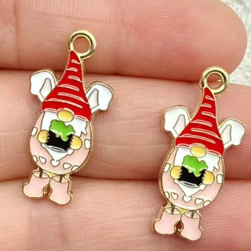 10pcs Cartoon Easter Eggs Metal Enamel Charms Pendant for DIY Earrings Necklace Bracelet Jewelry Making Keychain Accessory