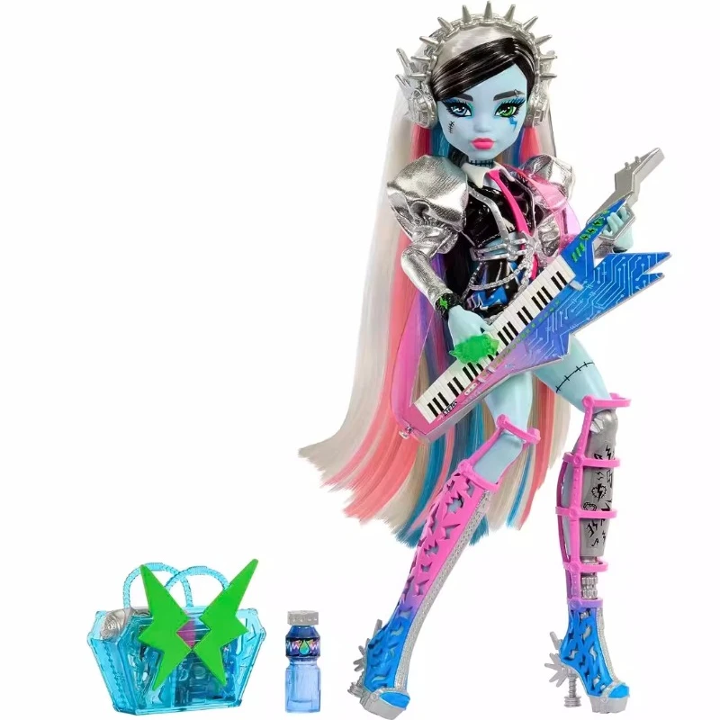 

New Surprise Doll Monster High Doll Amped Up Frankie Stein Rockstar with Instrument and Performance-Themed Accessories