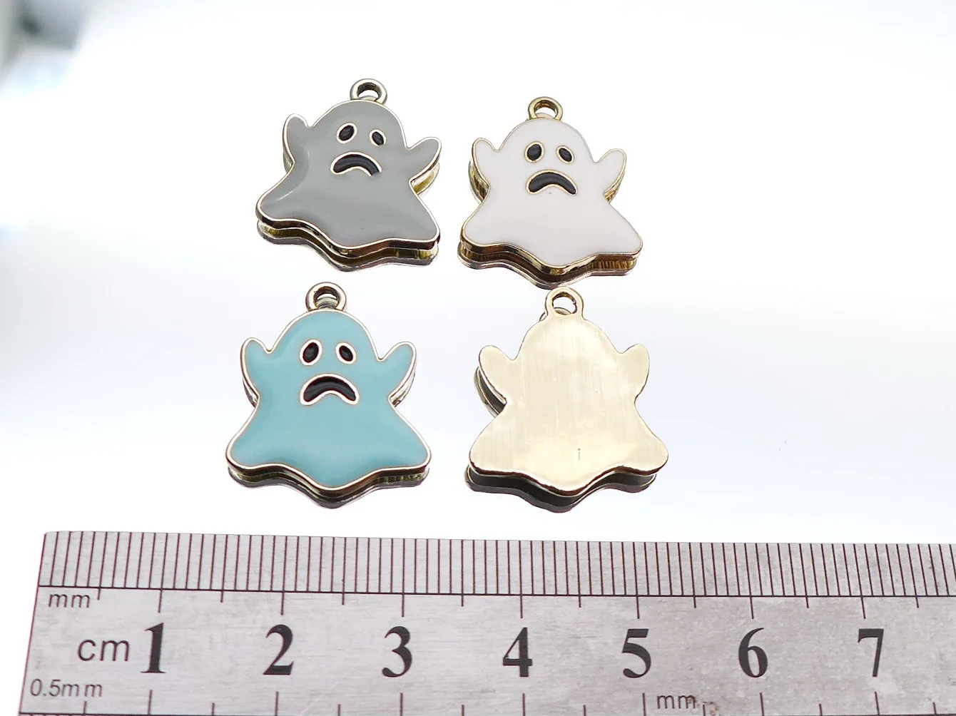 100pcs 18x20 MM Ghost Halloween Spooky Pumpkin Head Sorceress Drip Oil Enamel Charms Anime Jewelry Accessories Earrings Bracelet