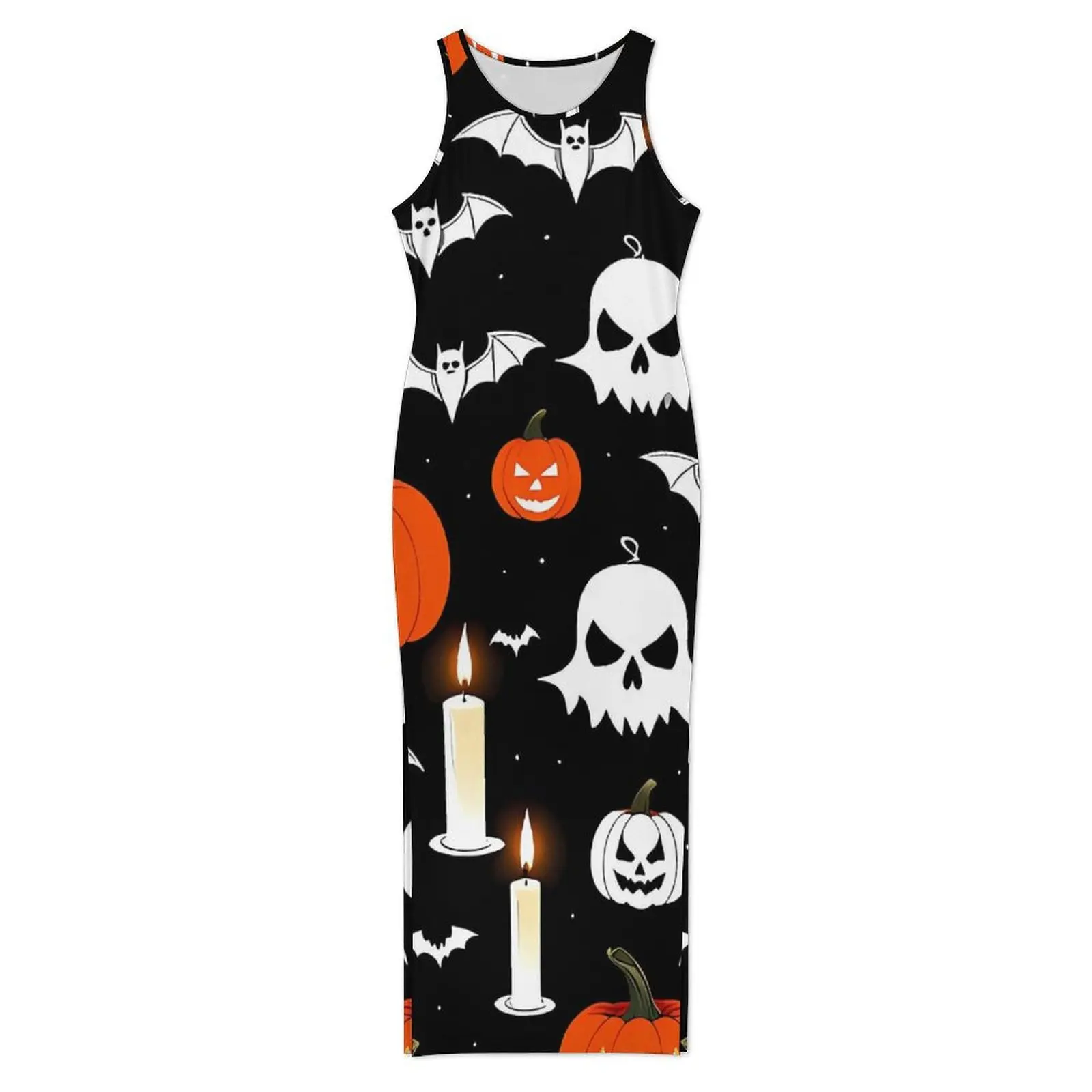 할로윈 해피 Haunts 드레스 호박 해골 박쥐 캐주얼 Y2k 맥시 드레스 우아한 Bodycon 드레스 여성 디자인 빅 사이즈 의류