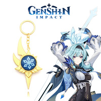 Game Genshin Impact Eula Keychain Cosplay Eye Of Original God Weapons Keyrings Luminous Metal Key Chain Bag Accessories Gift