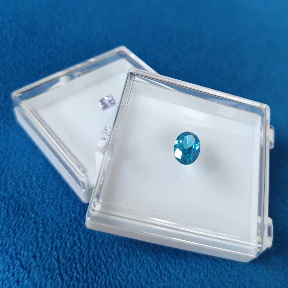 Floating Gemstone Storage Box Gems Display Organizer Holder Clear Adhensive Loose Diamond Stone Zircon Jewelry Packaging Boxes
