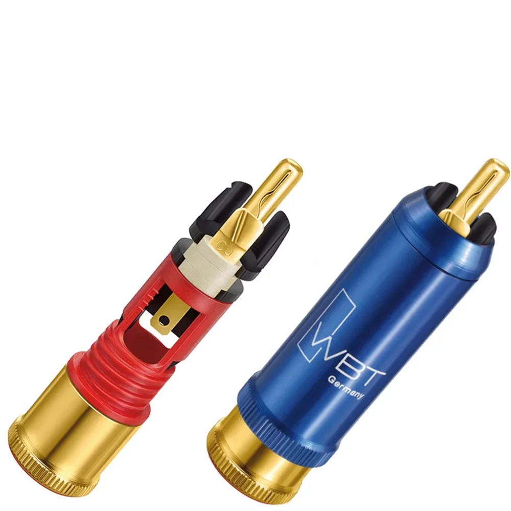 Original German WBT-0110Cu Nextgen connector RCA Hi-End Hifi Audio Signal cable Lotus plug power amplifier CD RCA socket head