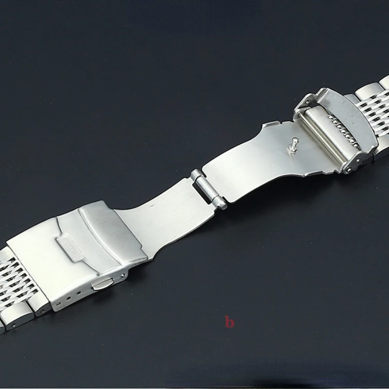 قسط الفولاذ المقاوم للصدأ حزام (استيك) ساعة 18 مللي متر 20 مللي متر 22 مللي متر 24 مللي متر شبكة أشرطة ساعات اليد الفضة الأسود المعادن سوار ساعة حزام للرجال النساء