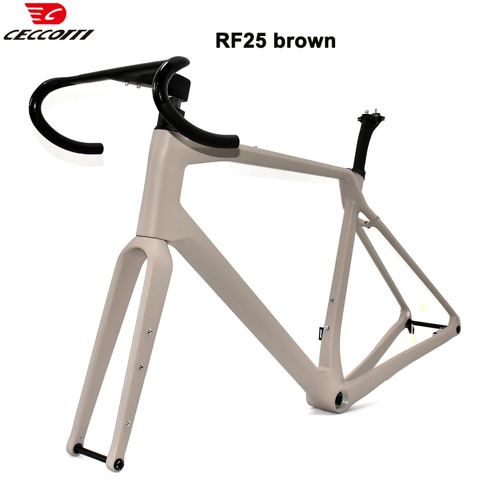 CECCOTTI DIY Color For Gravel Frame Max Use 50C Tire Carbon Bicycle Frameset Factory Price Warranty 2 Years T1000 Carbon Frame