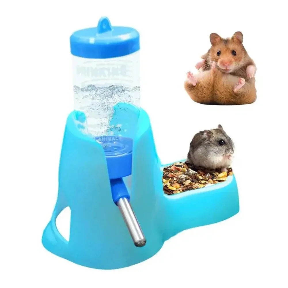 Hamster-Wasserspender, kleiner Tier-Automatikspender, Trinkwasserflasche, Schüsseln, Schüssel mit Lebensmittelbehälter für Meerschweinchen, Ratte – Detail 3