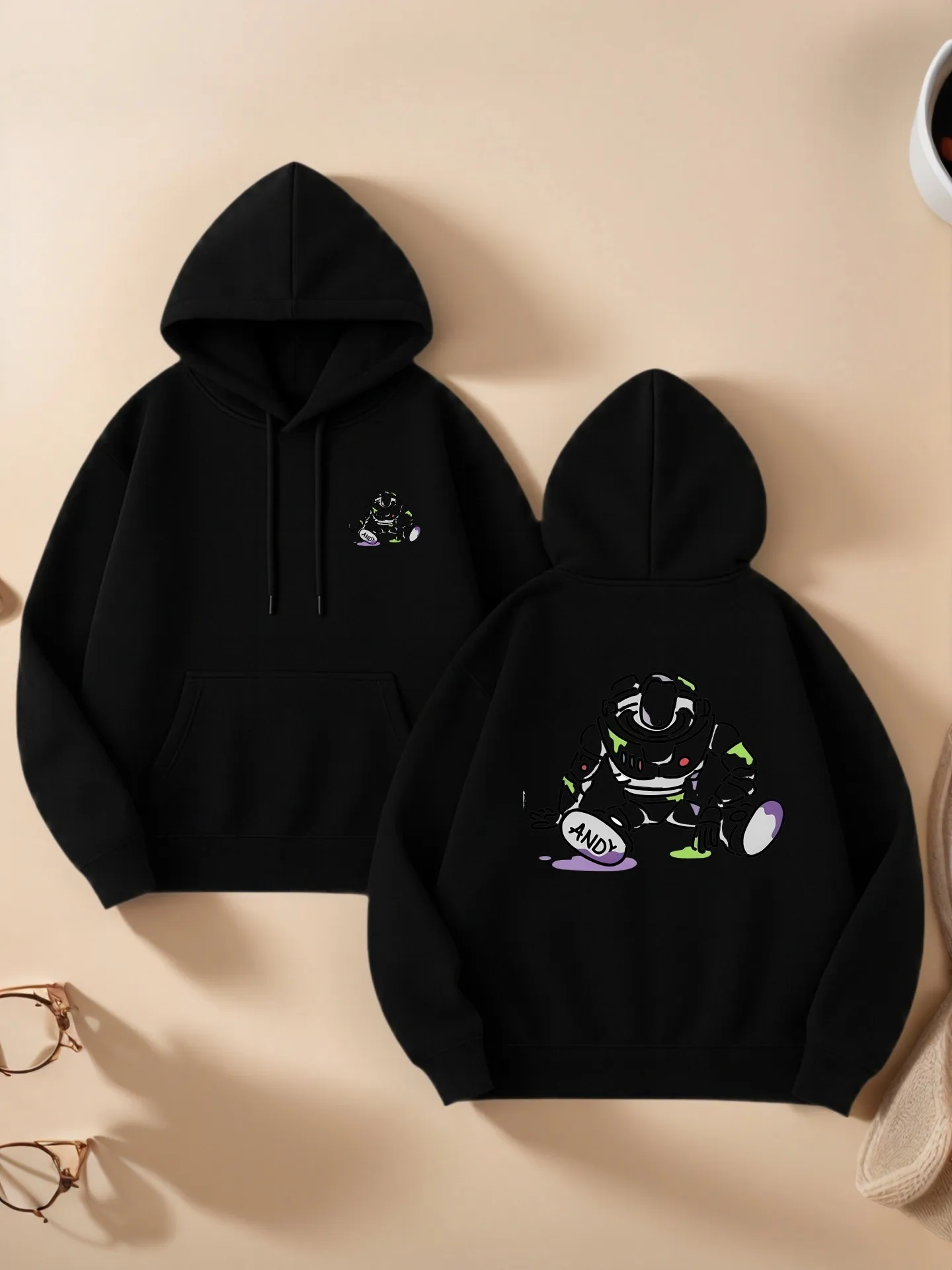 

Graphic Hoodie Women, Cartoon Print, Casual Aesthetic, Soft Fabric, Casual Everyday Wear, For Teens